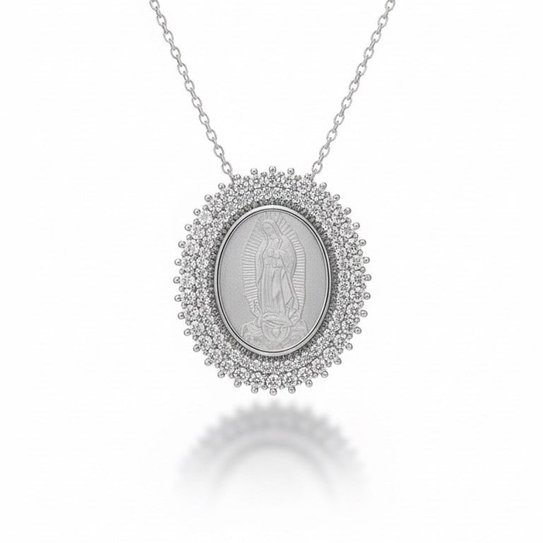 COLAR N.S. GUADALUPE MADRE PÉROLA SILVER